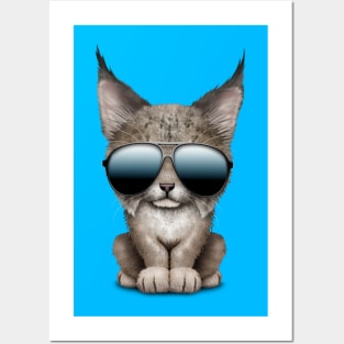 Cute Baby Lynx Wearing Sunglasses Posters and Art